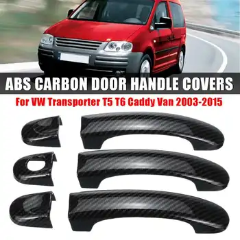 Auto Priekšā, ABS Oglekļa 3 / 4 Durvju Rokturi Ietilpst Rokturu VW Transporter T5 2003 -. Gadam T6 2016 Caddy 