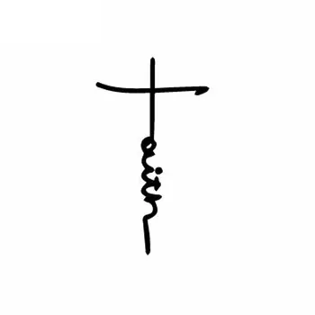 Auto Uzlīme Ticība Krusta Simbols Reliģiju Kristīgās PVC Decal Mākslas Auto Dekorēšana Uzlīme Ūdensizturīgs Melns/Balts, 16cm*9cm