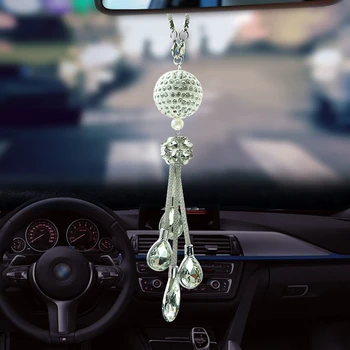Automašīnas Atpakaļskata Spoguļa Piekariņu Metāla Kristāla Bumbu Dimanta Dekoratīvās Apturēšanu Piekārtiem Rotājumi, Dāvanas, Auto Interjera Dizains