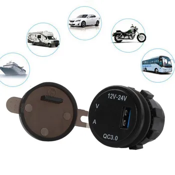 Automašīnu, Motociklu Lādētāju Voltmetrs LED Universālā QC3.0 Ūdensizturīgs Anti-putekļu Ciparu Displejs Vadu Dual USB Lādētājs Strāvas Adapteris