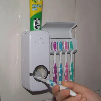 Automātiskā zobu suka zobu suku turētājs pastas Zobu pastai, kas Dozatoru&Suku turētāju komplekts +5 zobu Suku Turētājs vannas piederumi