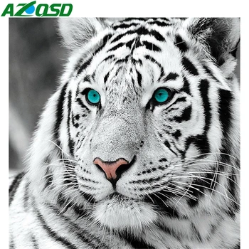 AZQSD DIY Dimanta Mozaīkas Tiger Cross Stitch Komplekti Priekšstatu Par Rhinestones Mājas Apdare Dimanta Krāsošana Dzīvnieku Roku darbs Amatniecības