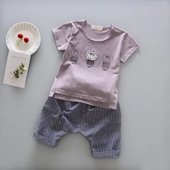 Baby Boy Apģērbs Atbilstu Karikatūra Spuldzes Īsām piedurknēm T-krekls, Bikses 2-gabals Uzvalks Bērniem Drēbes Kokvilnas Comfort Set