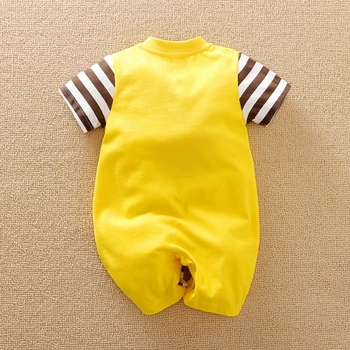 Baby Boy Apģērbs Jaundzimušajiem Kombinezonus Jumpsuits Kokvilnas Žirafe Zīdaiņu Īsām Piedurknēm Karikatūra Comfy Jauno dzimis 0 3 6 9 12 Mēneši