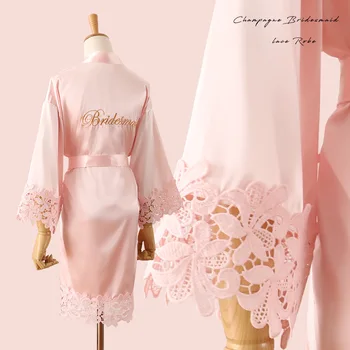 Balta Līgava, Līgavas Kāzu Tērpu Satīna Peldmētelis Sievietēm Mežģīnes Raibs Sleepwear Intīmas Apakšveļa Sexy Nightdress Kimono Kleita