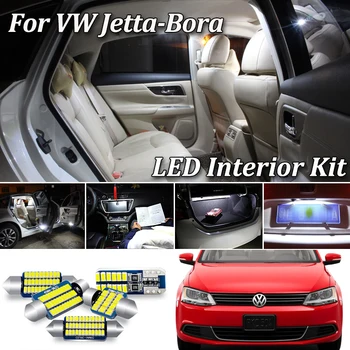 Balts Bez Kļūdām LED spuldzes interjera kartes dome gaismas Komplekts Par VW Jetta Par Bora, Lai Vento 4 5 6 MK4 MK5 MK6 (1998-2016)