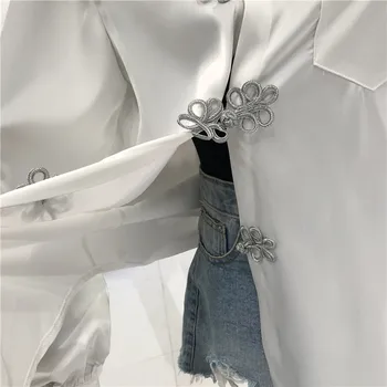 Balts Krekls Sieviešu garām Piedurknēm 2020. Gada Vasaras Jauna Dizaina Zaudēt Nelegālo Auksts Vējš Modes Krekls