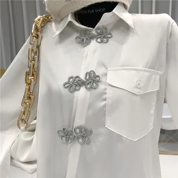 Balts Krekls Sieviešu garām Piedurknēm 2020. Gada Vasaras Jauna Dizaina Zaudēt Nelegālo Auksts Vējš Modes Krekls
