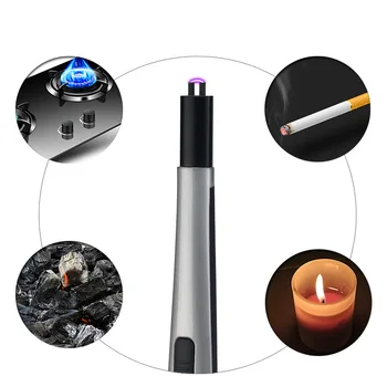 BBQ Aizdedzes Loka USB Vieglāks Lādējamu Elektronisko Virtuve Šķiltavas Cigarešu Plazmas Palse Impulsu Gāzes plītis Pērkons Vieglāks