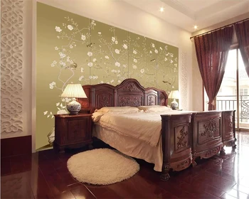 Beibehang Custom tapetes foto Ķīniešu HD roku apgleznoti pildspalvu un putnu attēlu, TV dīvāns dzīvojamā istabā, guļamistabā gleznojumi 3d tapetes