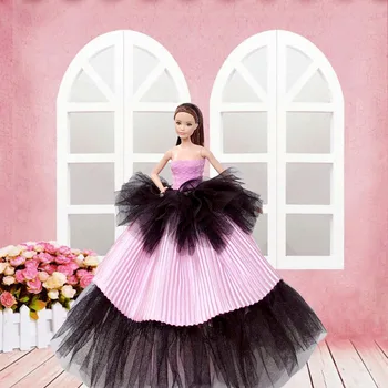 Besegad Modes Elegants Melns Rozā Big-svārki Acs Kāzu Kleitu Apģērbs, Apģērbu Barbie Lelle Bērniem Meitene Festivāls Dzimšanas dienas Dāvanas