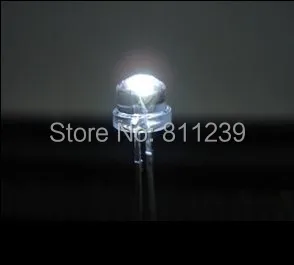 Bezmaksas piegāde 1000pcs 5mm (4.8 mm) Straw Hat LED Baltas Gaismas Diode 5MM Baltas Krāsas LED diodes