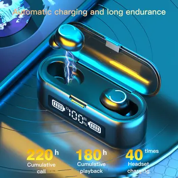 Bezvadu Austiņas Bluetooth 5.0 LED Displejs, Touch 9D Stereo Sporta Mūzika Ūdensizturīgs Earbuds Austiņas Smart Tālruni