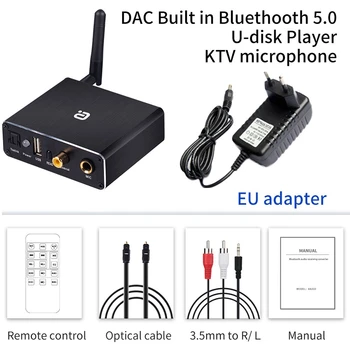 Bezvadu Bluetooth 5.0 Uztvērējs o APK Converter Atskaņotājs, Mikrofons, Optiskā, Koaksiālā uz RCA Aux Mūzikas Adapteri