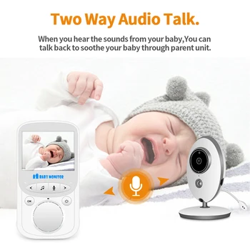 Bezvadu LCD Audio un Video Baby Monitor 2.4 collas 2 Ceļu Audio Nakts Redzamības Aukle Radio Mūzikas Domofons Bērnu Aukle Walkie