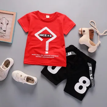 BibiCola ir 2021. Jauno Vasaras Zēnu Apģērbu Komplekti Bērniem Zēni Ģeometrija, Topi, T-krekls+Digitālā īsās Bikses (2 Gab Zēnu Sporta Tērps