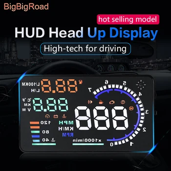 BigBigRoad Auto Auto HUD OBD2 EUOBD Priekšējā stikla Projektoru, Head Up Displejs Audi A1 A3 A4 A5 A6 A7 C6 RS6 S6 S7 C7 Q3 Q5 Q7