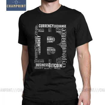 Bitcoin Logo Word Art Grafikas Hipster T Krekls Vīriešiem Ar Īsām Piedurknēm Drēbes Karstā Pārdošanas Tee Kreklu Tīras Kokvilnas Apaļu Kakla T-Krekli