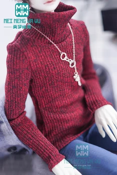 BJD piederumi Moderns mētelis augstu uzrullētu apkakli džemperis, gadījuma bikses BJD tēvocis leļļu apģērbs