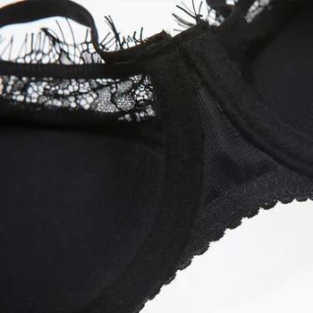 Blue black plus lieluma plānas kokvilnas kausa skropstu sieviešu modes apakšveļas komplekti sexy satīna apakšveļa, uzvalks push up mežģīnes intimates Bra & Īsumā
