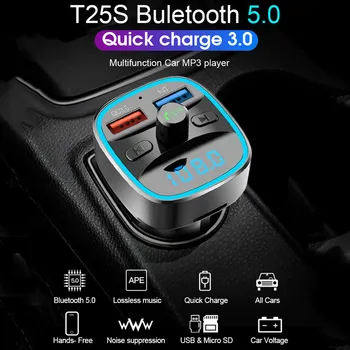 Bluetooth 3.0 FM Raidītājs Automašīnas Komplektu MP3 Modulators Atskaņotājs, Bezvadu Brīvroku sistēmas Audio Uztvērējs Dual USB Fast Charger 3.0 A