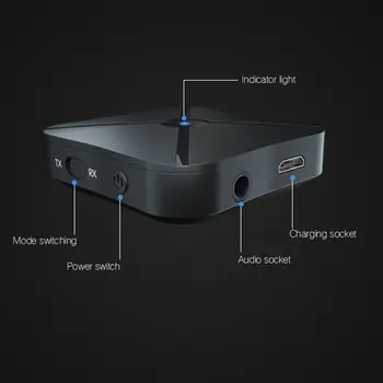 Bluetooth 5.0 Uztvērēju Un Raidītāju Audio Mūziku Stereo Bezvadu Adapteri Rca Un 3,5 Mm Aux Jack Speaker Tv Auto Pc