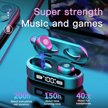 Bluetooth Austiņas TWS 5.0 Bezvadu Austiņas 1000mAh Stereo Austiņas ūdensizturīgs ausu aizbāžņi Android un iOS Viedtālruņiem