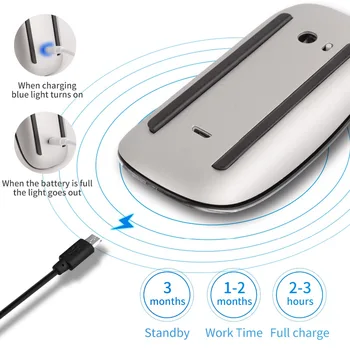 Bluetooth Bezvadu Klusums, Peles Magic Touch Peli, Uzlādējams Datoru Pelēm Mini Mazs Laser Mause Apple Mac Tālruni