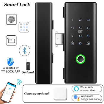 Bluetooth Smart Lock Durvis Wifi Alexa Bīdāmo Stikla Durvju slēdzenes, Koka durvis, Lock Hotel pirkstu Nospiedumu Slēdzene TTLock Google Home