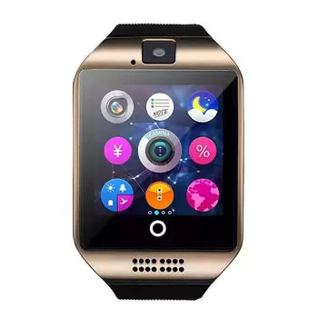 Bluetooth Smart Skatīties Q18 Ar Kameru Facebook Whatsapp Twitter Sync SMS Smartwatch Atbalsta SIM TF Kartes IOS Android