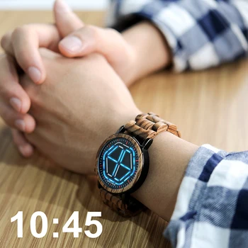 BOBO PUTNU Digitālo Skatīties Top Zīmolu Koka Vīriešiem LED Ciparu Displejs rokas pulksteņi Timepieces Erkek izle Ar Dāvanu Kasti Dropship