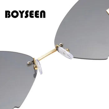 BOYSEEN Tauriņš Saulesbrilles bez apmales Saules Brilles Sieviešu UV400 Vintage Briļļu