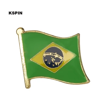Brazīlijas karogu, atloks pin pin žetons 10pcs daudz Broša Ikonas KS-0023