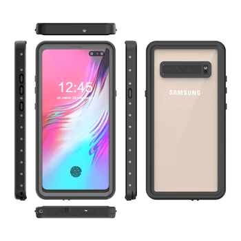 Bruņas IP68 Ūdensnecaurlaidīga Case For Samsung S10 5G Gadījumā Vāciņš Samsung Galaxy S10 Plus telefonu gadījumā Pārredzamu IP6 nepievelk putekļus Fundas