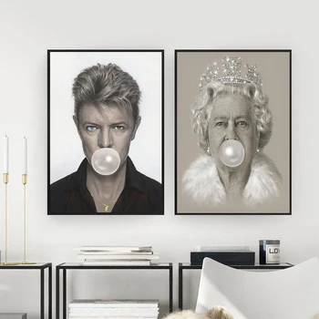 Bubble Gum Karaliene Sienas Art Print Elizabete Bowie Ziemeļvalstu Plakātu Attēls Audekls Krāsošana Sienas, Attēlus Dzīvojamā Istaba Moderni Dekori