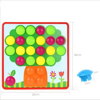 Bērni 3D Puzles Rotaļlietas Krāsains Pogas Montāža Sēnes Nagus Komplekts Baby Mozaīka, Salikta Attēlu Mīklas Valdes Izglītības Rotaļlieta