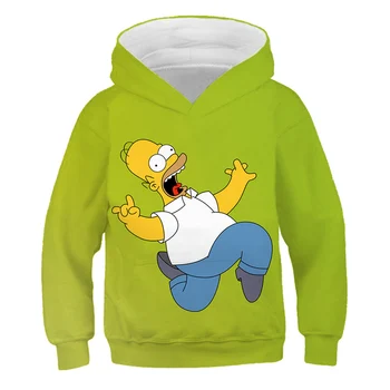 Bērniem hoodies Rudens Ziemas Zēni Simpsons sporta Krekli pelēkā vārna Pusaudžiem Izdrukas Bērniem poliestera Hoodies Apģērbu Modes Augšu