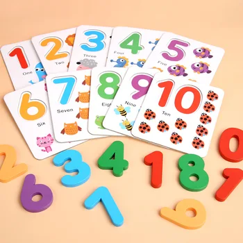 Bērniem Mācību Priekšlaicīgu Mācību līdzekļu Toddler Izglītības Rotaļlieta Koka Skaitu, Saskaņojot saskaitīšana un Atņemšana Matemātikas Rotaļlietas Bērniem