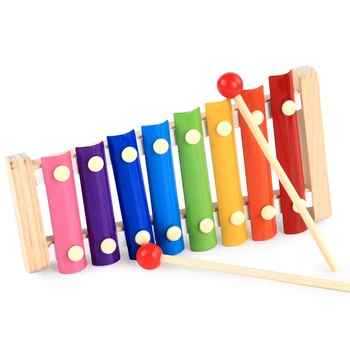 Bērnu Kid-Mūzikas Instruments, Koka Rotaļlietas Oktāvas Klauvē Xylophone Sākumā Izglītības Rotaļu Mūzikas Varavīksnes Krāsu Attīstīt Bērnu Talantus