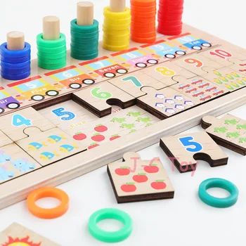 Bērnu Koka Rotaļlietas Montessori Skaitīšanas Digitālo Izziņas Spēles Jigsaw Puzzle Izglītības Rotaļlietas, Koka Puzzle Spēles Rotaļlietas Bērniem