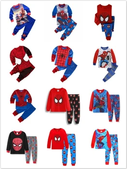 Bērnu Pidžamas Pavasara garām Piedurknēm T+Elsas Sporta Komplekts Karikatūra Zirnekļcilvēka Mazulis, Zēns, Meitene Bērnu Gulšņi Sleepwear bezmaksas piegāde