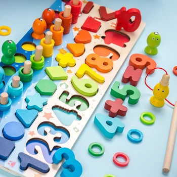 Bērnu Rotaļlietu Montessori Izglītības Koka Rotaļlietas Ģeometriskas Formas Izziņas Puzzle Rotaļlietas Matemātikas Rotaļlietas Agri Izglītojošas Rotaļlietas Bērniem