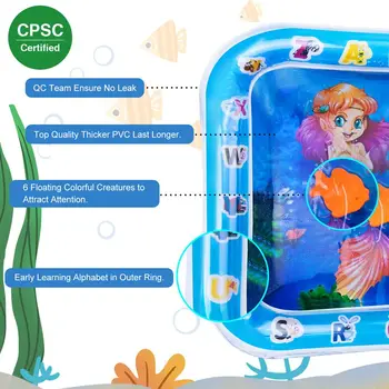 Bērnu Ūdens, Spēlēt Mat Rotaļlietas Watermat Piepūšamās Vēders Laiks Playmat Zīdaiņiem Toddler Aktivitātes Spēlēt Centra Ūdens Paklājiņš Bērniem