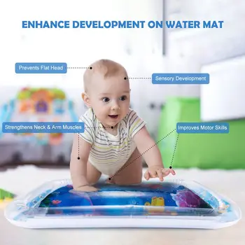 Bērnu Ūdens, Spēlēt Mat Rotaļlietas Watermat Piepūšamās Vēders Laiks Playmat Zīdaiņiem Toddler Aktivitātes Spēlēt Centra Ūdens Paklājiņš Bērniem