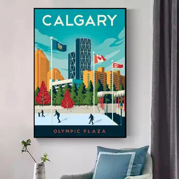 Calgary Ceļojumu Audekls Mākslas Drukāt Sienas Plakātu Dzīves Telpu Dekorēšana Bez Rāmja