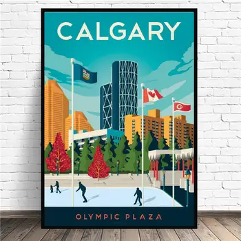 Calgary Ceļojumu Audekls Mākslas Drukāt Sienas Plakātu Dzīves Telpu Dekorēšana Bez Rāmja
