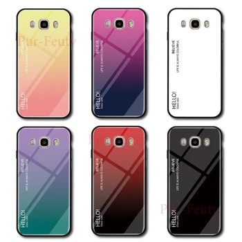 Case For Samsung Galaxy J7 2016 J710FN/DS Luksusa Slīpumu, Rūdīts Stikls, Triecienizturīgs atpakaļ attiecas Uz Samsung Galaxy J 7 710 J710F