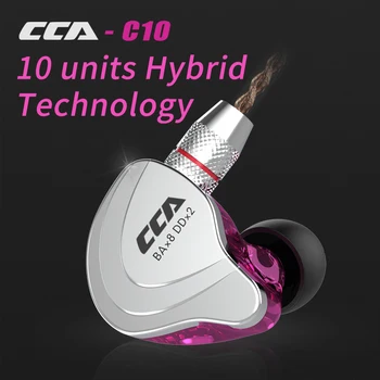 Cca C10 4ba+1dd Hibrīda Ausu Austiņas Hifi Monitoru Darbojas Sporta Austiņu 5 Piedziņa Austiņas Kz Bluetooth Kabelis Cca C10