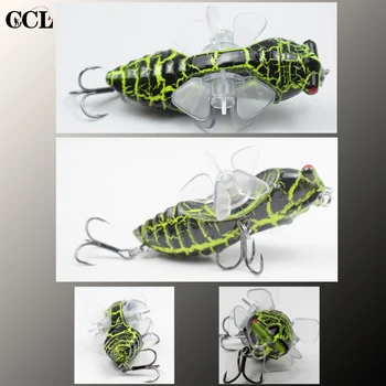 CCLTBA Towater Cicadas Lures 7.5 CM 15.5 G Rotācijas Dubultā Propellera Spārni Mākslīgo Ēsmu Peldošās Wobbler Kukaiņu makšķeres
