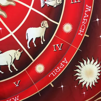 Cilected Zilā Horoskops Gobelēns Indijas Astroloģija Hipiju Sienas Karājas Etniskā Dekoratīvās Mākslas Zodiaka Gobelēns 147CM Bezmaksas Piegāde